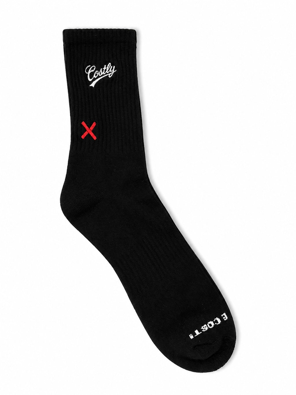 COSTLY CLOTHING TM                 “PAID THE COST”Crew Socks                  Black