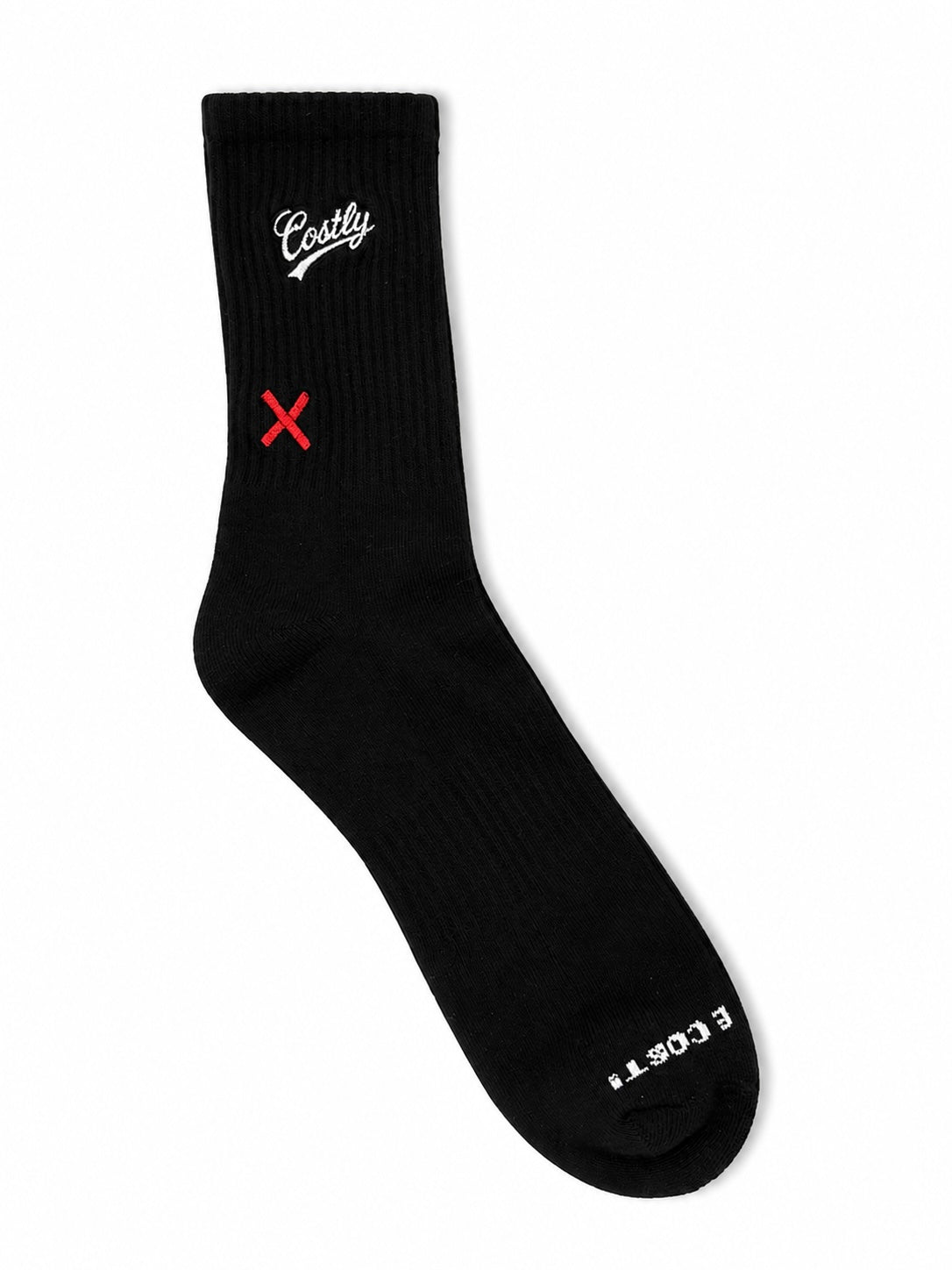 COSTLY CLOTHING TM                 “PAID THE COST”Crew Socks                  Black