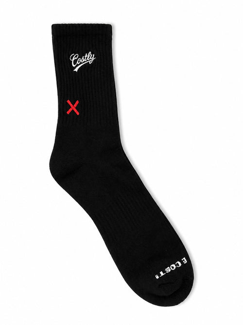 COSTLY CLOTHING TM                 “PAID THE COST”Crew Socks                  Black