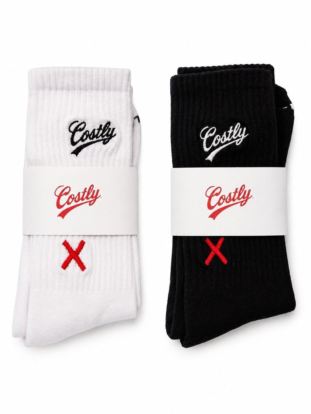 COSTLY CLOTHING TM                 “PAID THE COST”Crew Socks                  Black
