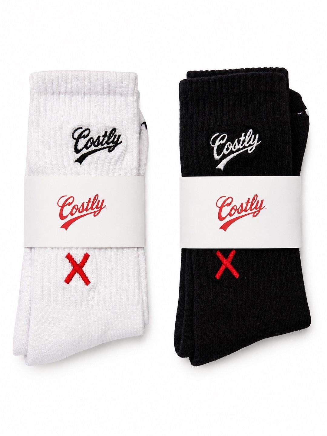COSTLY CLOTHING TM                 “PAID THE COST”Crew Socks                  Black